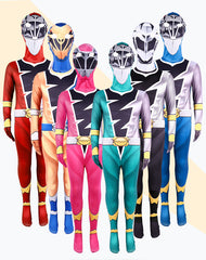 Kinder Mighty Morphin Power Rangers Cosplay Kostüm Halloween Karneval Jumpsuit