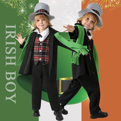 Kinder Retro St. Patrick's Day Cosplay Kostüm Outfits Halloween Karneval Anzug