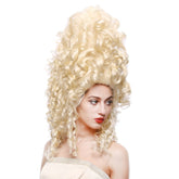 Hohe Mütze höfische adlige Damen Perücke lange lockige Haare Kopfbedeckung