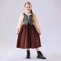 Kinder Mädchen Kleid Märchen Landhausstil cosplay Kostüm Outfits Halloween Karneval Anzug
