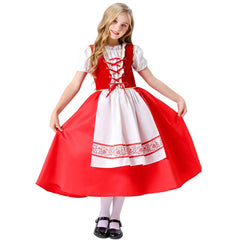 Kinder Mädchen Kleid Rotkäppchen Cosplay Kostüm Outfits Halloween Karneval Anzug