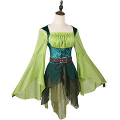 Damen Elf Mittelalterlicher Zauberer Elf Kleid Halloween Kostüme
