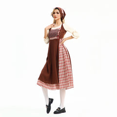 Damen Halloween Dienstmädchenkostüm Literarisches Vintage Kleid Bauernhof Zivile Kostüm