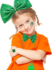 St. Patrick's day Klee Saree Haarbänder Halsketten Socken Schleifen Tattoo Aufkleber Cosplay Kostüm