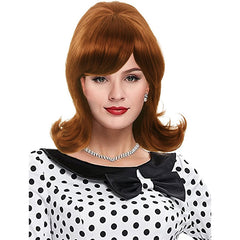 Damen Perücke 50er 60er 70er Retro Stil,Synthetikhaar,für Kostümparty Halloween Karneval