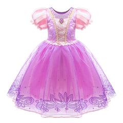 Kinder Mädchen Halloween Rapunzel Cosplay Kostüm für Kinder Tütukleid