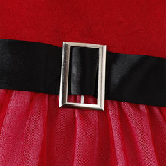 2024 Kinder Mädchen Weihnachten Kleid Puppe Kragen langärmelige Kinder Mesh Prinzessin Rock