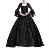 Damen Hofkleider Spitze Patchwork Swing Kleid Vintage Mittelalterliche Renaissance Kleid