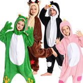 Kinder Rentier Tierkostüm Frosch Rentier Pinguin Rosa Dinosaurier Schlafanzug einteiliger Pyjama