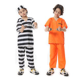 Sträflingskostüme Kinder Junge Herren Häftlingskleidung Gefangener Kostüme Cosplay Mottoparty