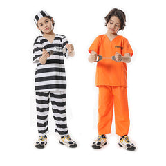 Sträflingskostüme Kinder Junge Herren Häftlingskleidung Gefangener Kostüme Cosplay Mottoparty