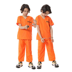 Sträflingskostüme Kinder Junge Herren Häftlingskleidung Gefangener Kostüme Cosplay Mottoparty