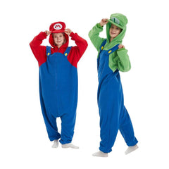 Erwachsene Super Mario Mario Cosplay Jumpsuit mit Kapuze