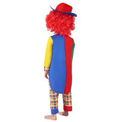 Kinder Clown Cosplay Kostüm Perücke Hut Outfits Halloween Karneval Anzug