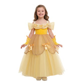 Kinder Mädchen Prinzessin gelb Kleid für Karneval Kostüm Geburtstagsgeschenk