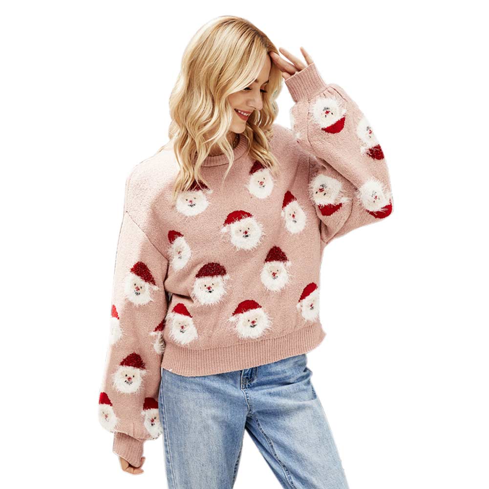 Damen 2024 Weihnachten Pullover Santa Rosa Pullover Halloween Karneval Anzug