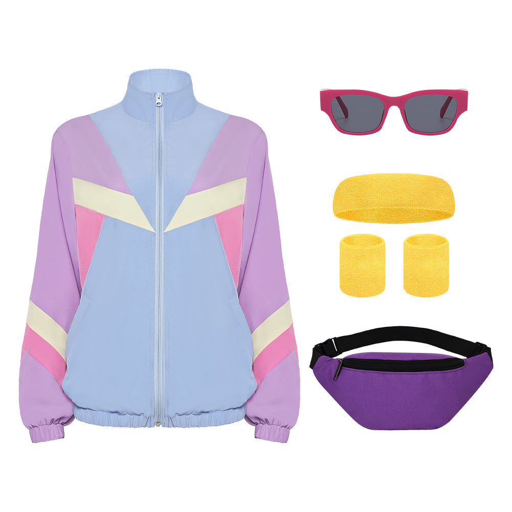 Damen 80er Jahre Jacke Cosplay Kostüm Outfits Halloween Karneval Anzug