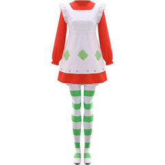 Damen Blume Erdbeermädchen Kleid Set Cosplay Kostüm Outfits Halloween Karneval Anzug