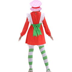 Damen Blume Erdbeermädchen Kleid Set Cosplay Kostüm Outfits Halloween Karneval Anzug