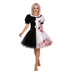 Damen Clown Kleid Terrifier-Cosplay-Kostüm für Halloween, Karneval und Partys