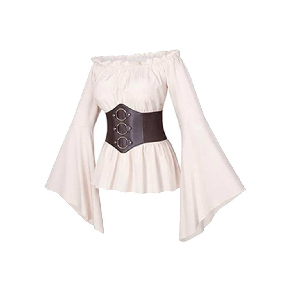 Damen Cosplay Kostüm Outfits Halloween Karneval Anzug Mittelalter Renaissance Langarm Korsett Hemd