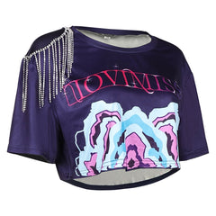 Damen Huntrix Kpop Demon Hunters Mira T-Shirt Cosplay Kostüm Halloween Karneval Party Anzug cosplay