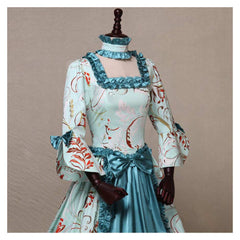 Damen Langärmliges Cosplay retro Langes Kleid Kostüm Outfits Halloween Karneval Anzug