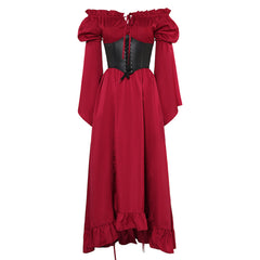 Damen Mittelalter Kleid Cosplay Kostüm Outfits Halloween Karneval Anzug