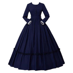 Damen Mittelalterlich Viktorianisch Retro Kleid Cosplay Kostüm Outfits Halloween Karneval Anzug