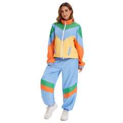 Damen Retro70s Sportmode Hip Hop Tanz Cosplay Kostüm Jacke Mantel Hose Outfits Halloween Karneval Party Anzug