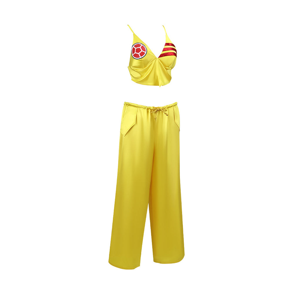 Damen Shakira Cheerleader-Kostüm Cosplay-Kostüm für Halloween und Karnevalspartys