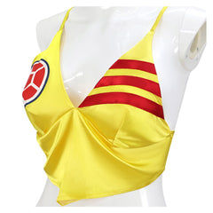 Damen Shakira Cheerleader-Kostüm Cosplay-Kostüm für Halloween und Karnevalspartys
