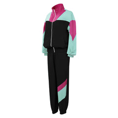Damen Trainingsanzug 80er Cosplay Kostüm Outfits Halloween Karneval Anzug