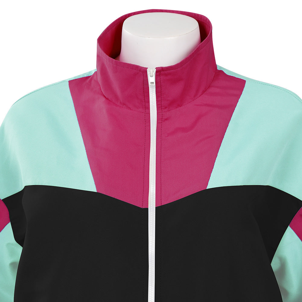 Damen Trainingsanzug 80er Cosplay Kostüm Outfits Halloween Karneval Anzug