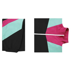 Damen Trainingsanzug 80er Cosplay Kostüm Outfits Halloween Karneval Anzug