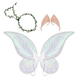 Engel Elf Flügel+Kranz+Ohren Halloween Karneval Kostüm Zubehör