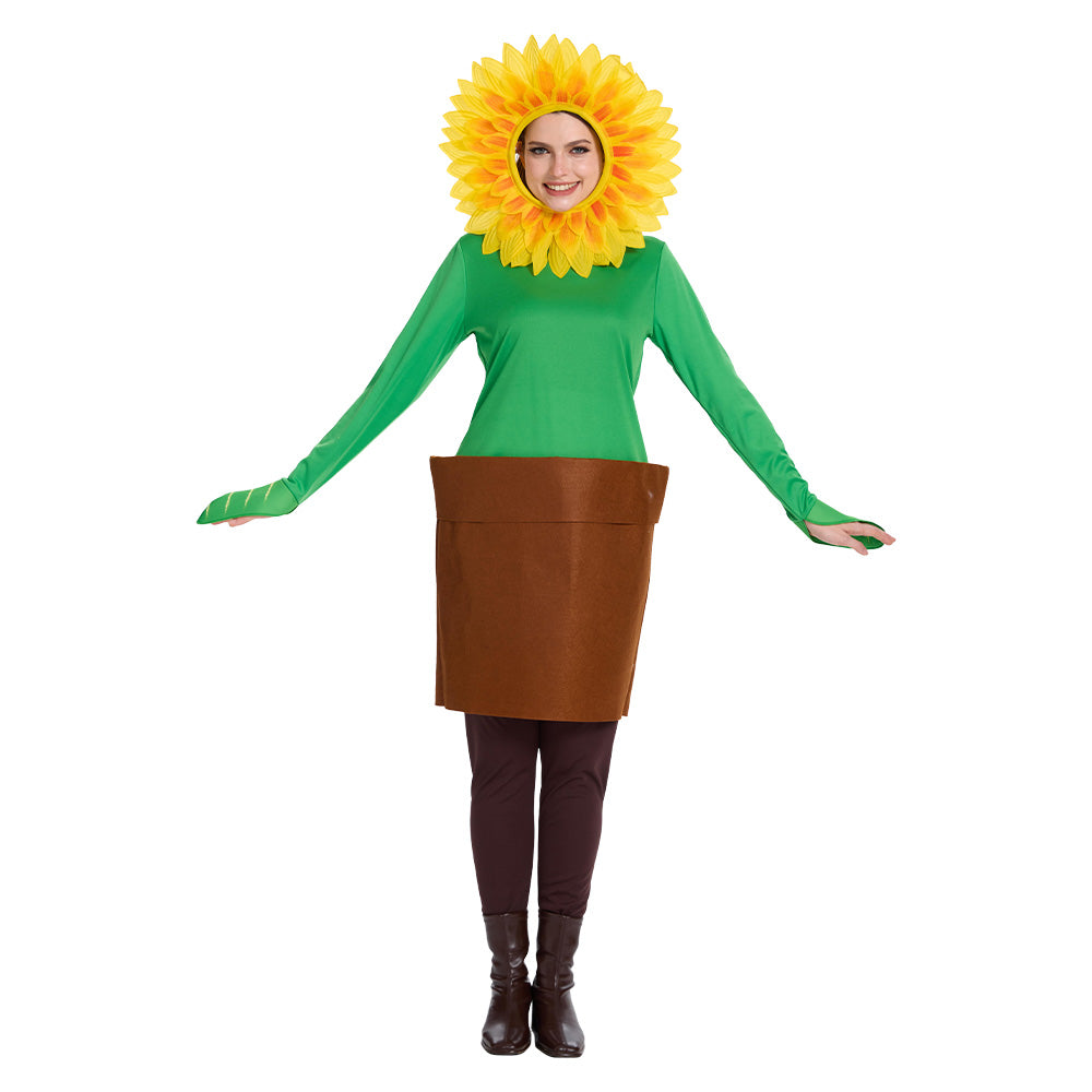 Erwachsene Sonnenblumen Cosplay Kostüm Halloween-Karnevalsparty-Anzug