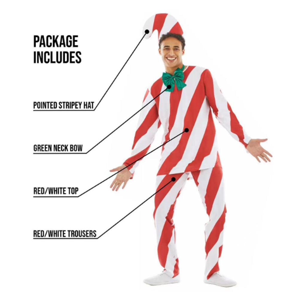 Erwachsene Zuckerstange Weihnachten Cosplay Kostüm Halloween Karneval Party Anzug