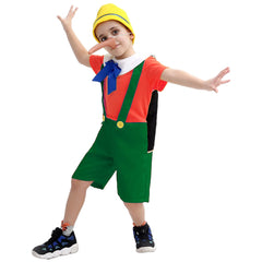 Kinder Kindertag Pinocchio-Kostüm mit langnasiger Puppe Abenteuer Halloween-Kostüm