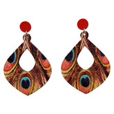 Halloween Karneval Kostüm Zubehör Bohemian Vintage Ethnic Style Pfauenfeder lange Ohrringe