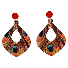 Halloween Karneval Kostüm Zubehör Bohemian Vintage Ethnic Style Pfauenfeder lange Ohrringe