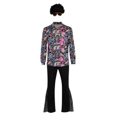 Herren 90er Muster Disco Cosplay Kostüm Outfits Halloween Karneval Anzug