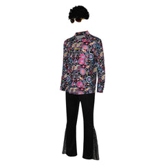 Herren 90er Muster Disco Cosplay Kostüm Outfits Halloween Karneval Anzug