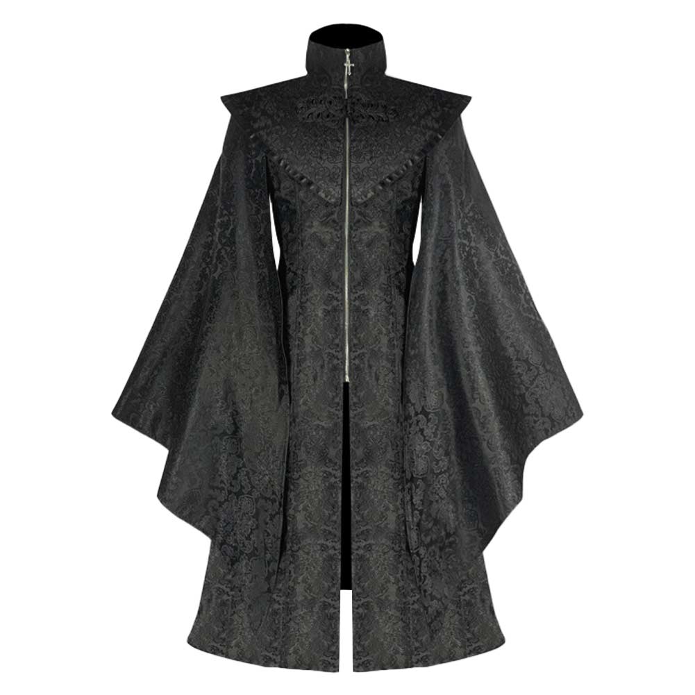 Herren Cosplay Kostüm Halloween Karneval Party Anzug punk Mittelalter Zauberer Mantel retro gothic