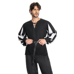 Herren Cosplay Kostüm Outfits Halloween Karneval Anzug Herrenhemd Pirat Mittelalter