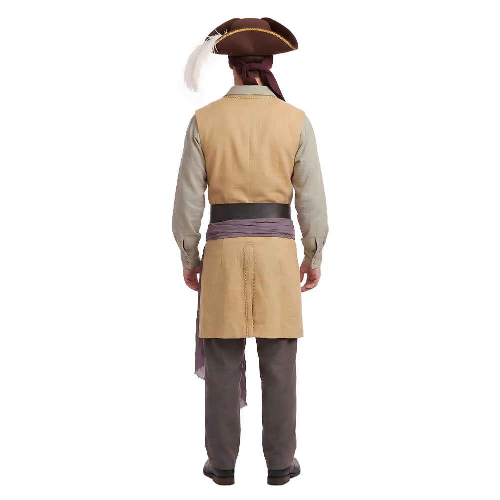 Herren gelb Kapitän Mittelalterliches Cosplay Kostüm Halloween Karneval Partys