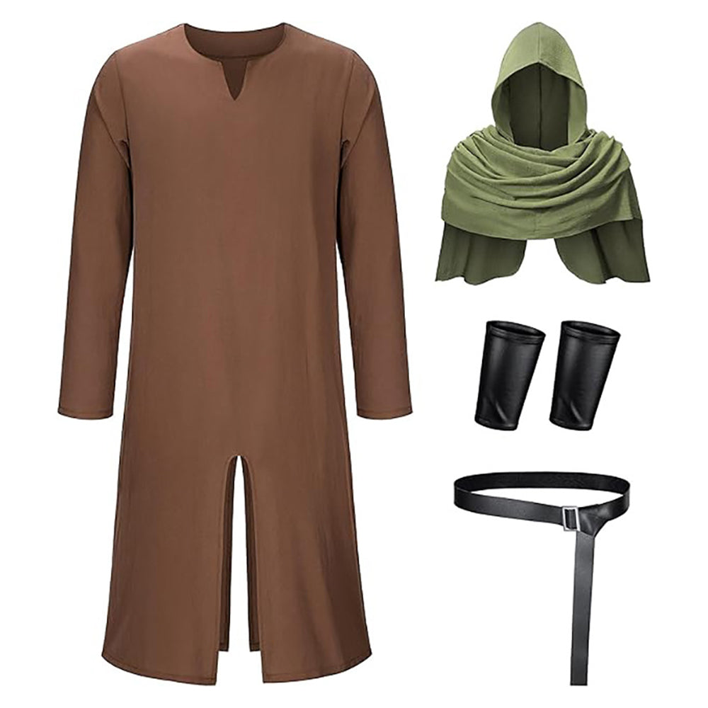 Herren Mittelalterliche Renaissance Piraten Ritter Schal Gewand Cosplay Kostüm Halloween Karneval Party Anzug