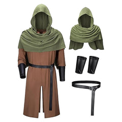 Herren Mittelalterliche Renaissance Piraten Ritter Schal Gewand Cosplay Kostüm Halloween Karneval Party Anzug