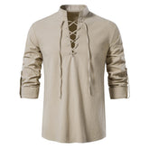 Herren Mittelalterliches Hemd aus Baumwolle und Leinen Cosplay Kostüm Outfits Halloween Karneval Anzug