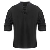 Herren Mittelalterliches Hemd aus Baumwolle und Leinen mit langen Ärmeln Cosplay Kostüm Outfits Halloween Karneval Anzug